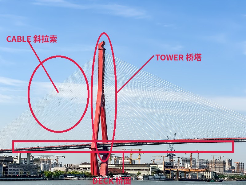 真斜拉桥拆解图